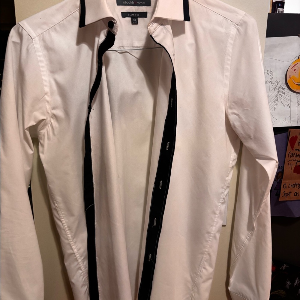Kenneth Cole White Shirt with Black Accents